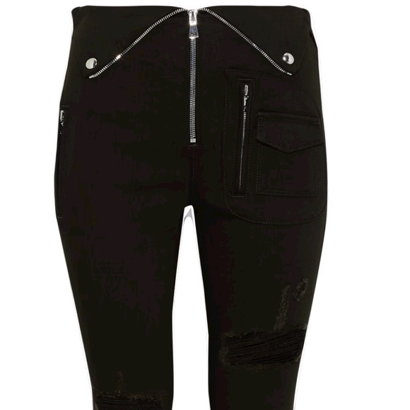 Size 27 RTA distressed denim with silver zipper detail - Picture 3 of 4